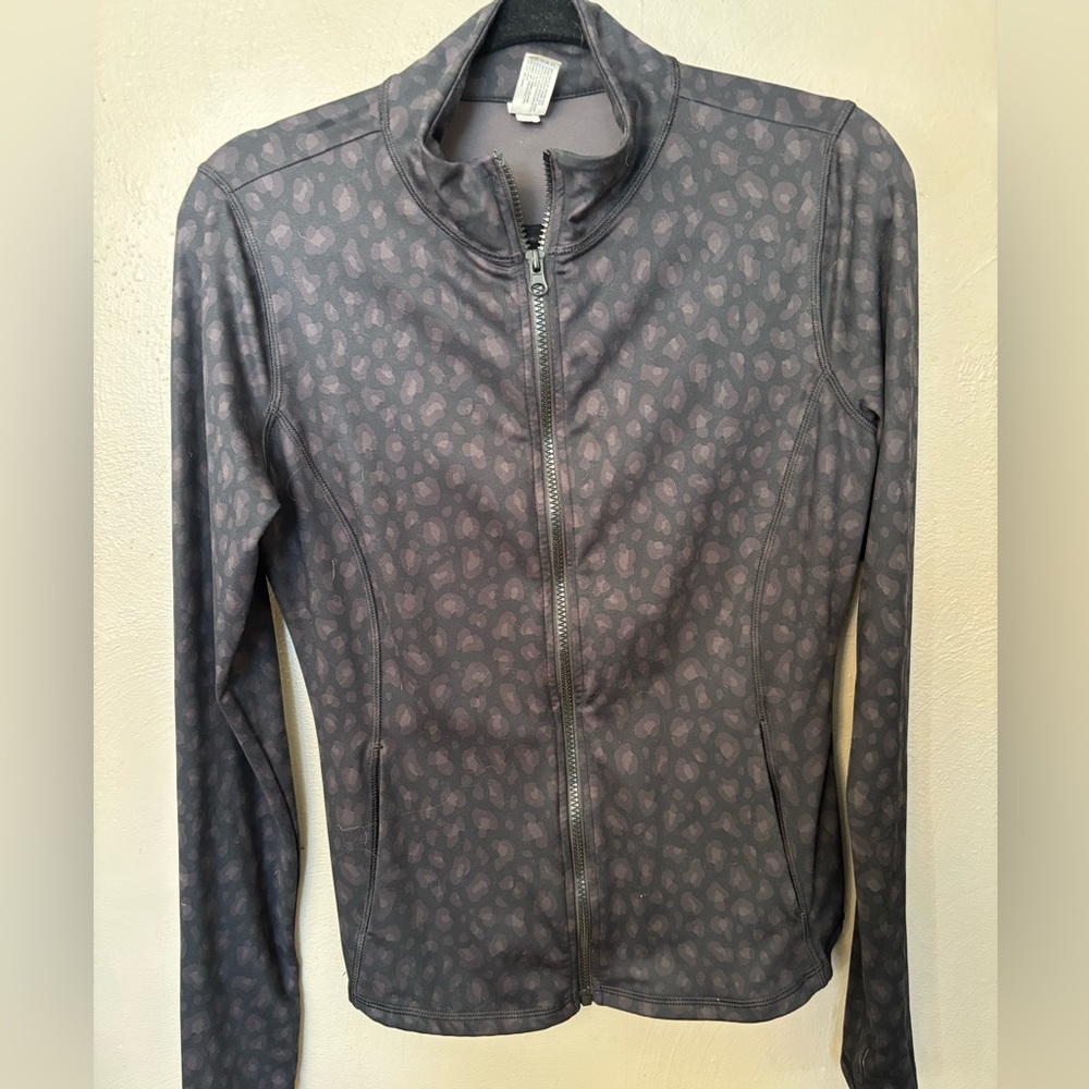 90 Degree Athletic Zip Up Leopard Print Jacket
